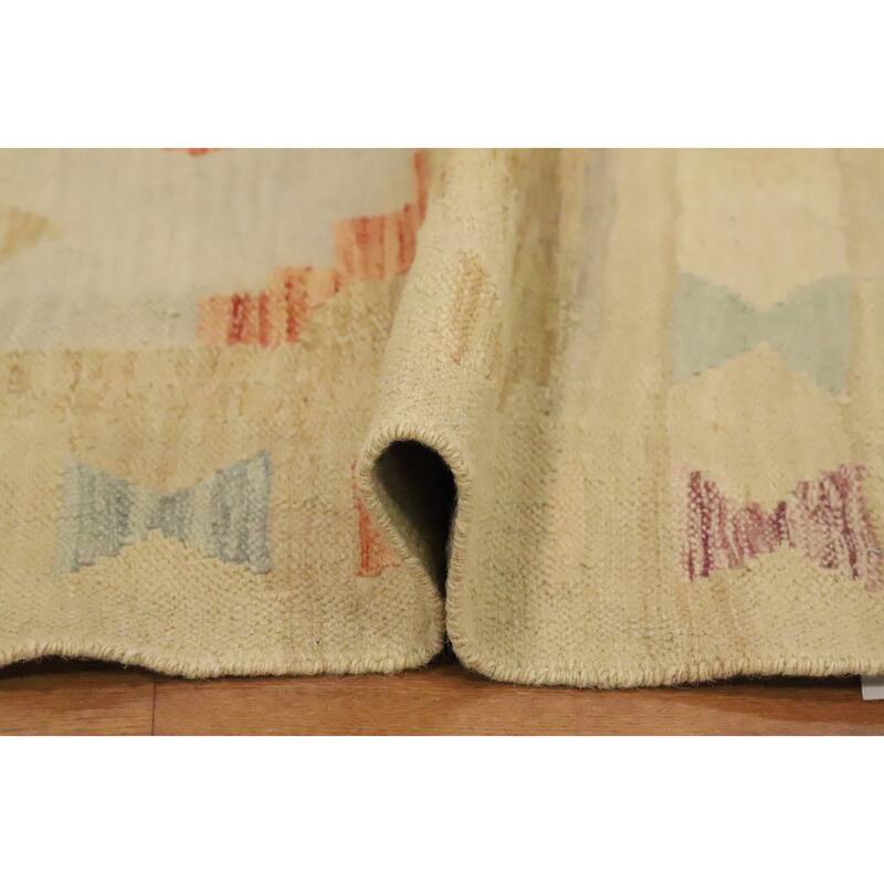 Hand Woven Oriental 100% Wool Carpet Southwestern Tribal Greys & Charcoal Kilim Area Rug - 6' 2'' X 3' 9''