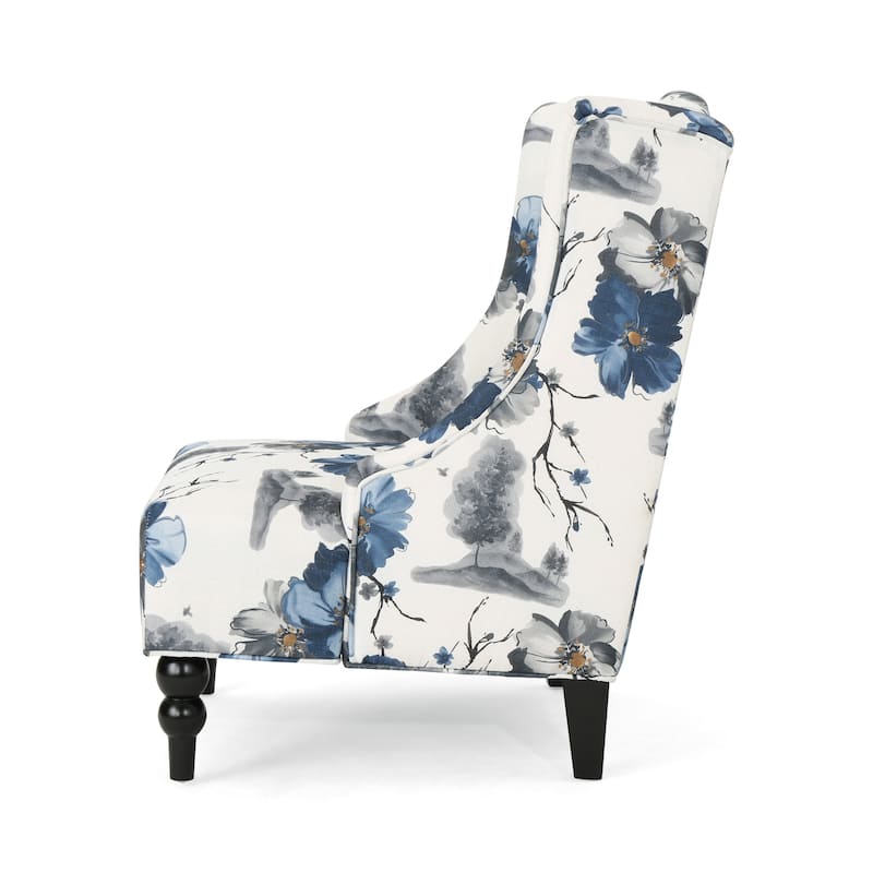 Toddman Contemporary Wingback Fabric Club Chair by Christopher Knight Home