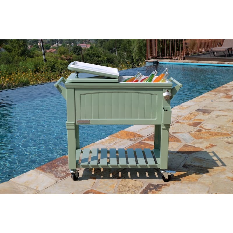 Permasteel 80-Qt Antique Furniture Style Rolling Patio Cooler