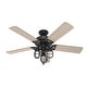 preview thumbnail 4 of 15, Hunter 52" Starklake Outdoor Ceiling Fan with LED Light Kit, Pull Chain, Damp Rated, Industrial, Farmhouse, Rustic
