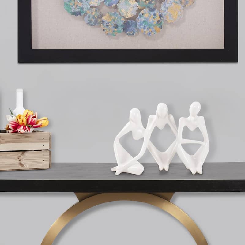 Contentment Ceramic Sculpture- Set of 3 - 16.5H x 6.5W x 3.5D