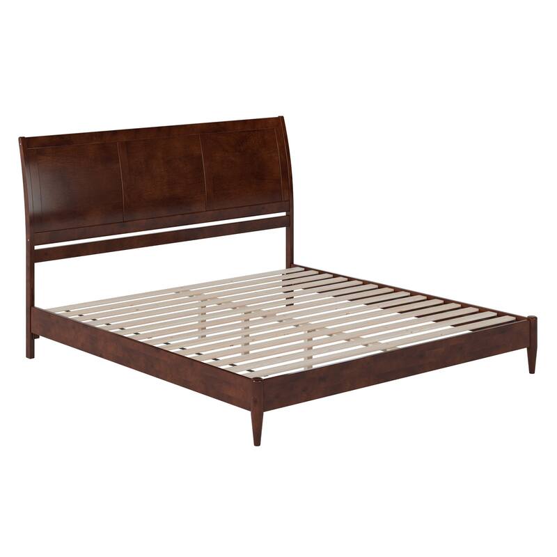 Valencia Solid Wood Low Profile Sleigh Platform Bed