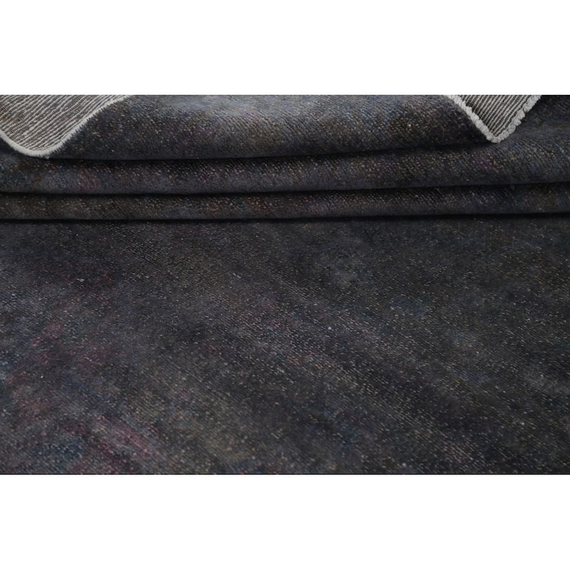 Over-Dye Distressed Mashad Persian Area Rug Wool Hand-knotted - 7'5" x 9'6"