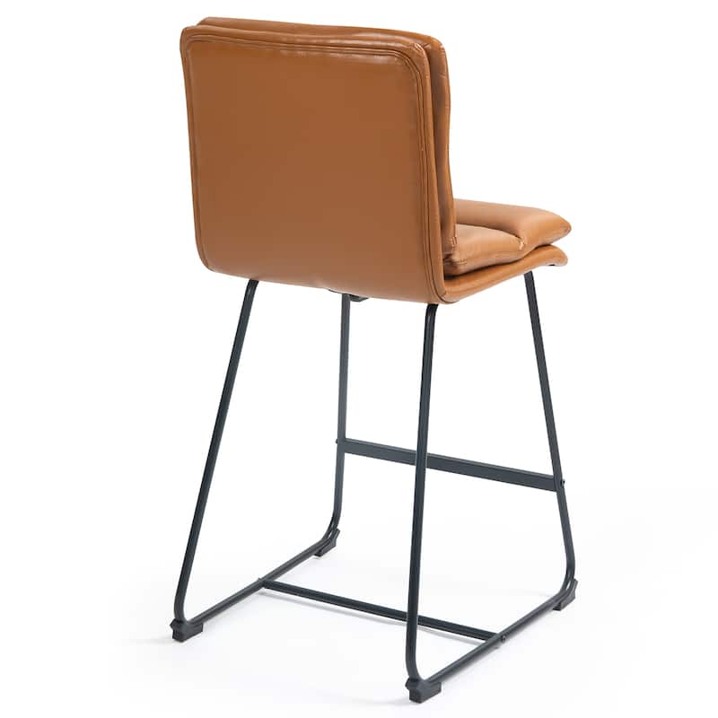 Set of 2 Aulani Upholstered Metal Frame Counter Stool