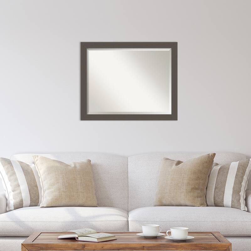 Beveled Wall Mirror - Brushed Nickel Frame