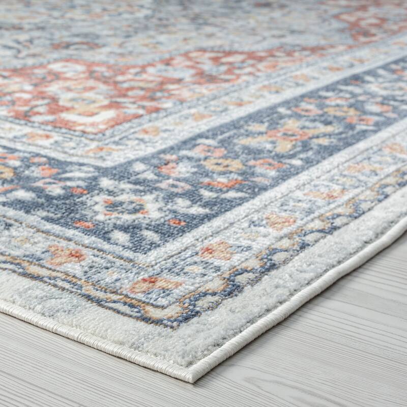 Whizmax Vintage Persian Area Rug Farmhouse Medallion Distressed Floor
