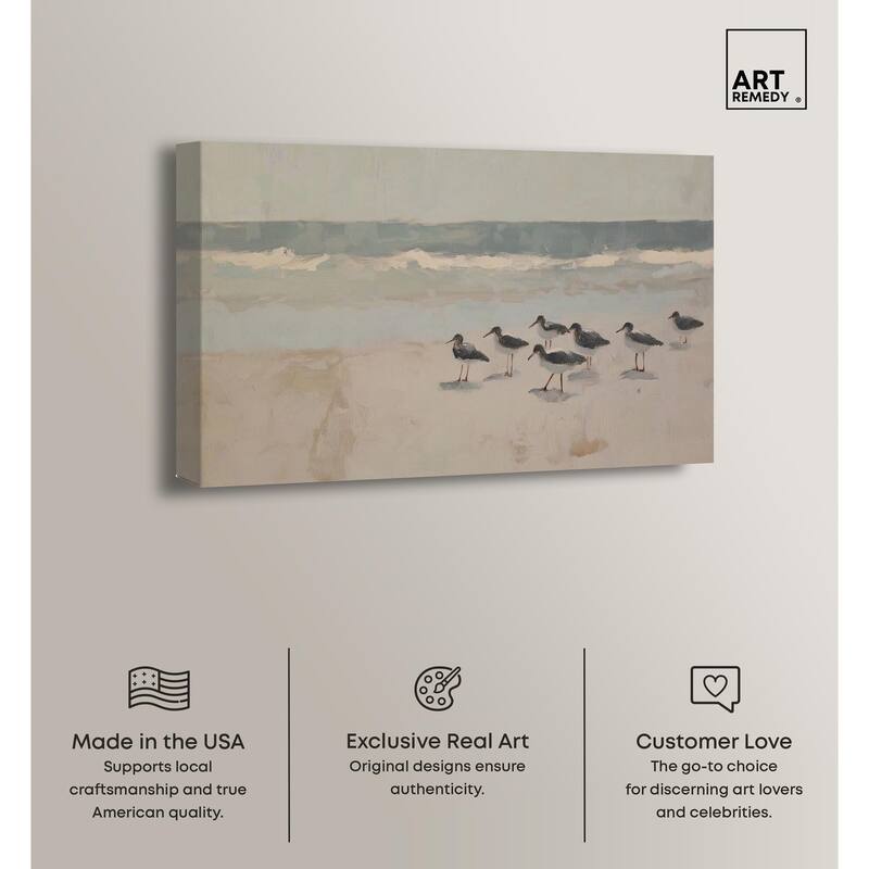 Seagulls at the Beach II Canvas by Art Remedy, Gallery Wrapped