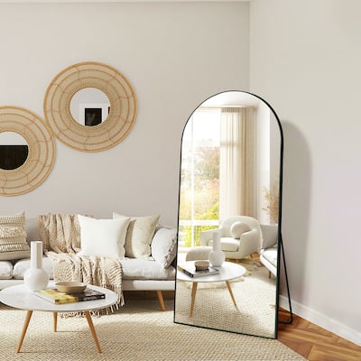 65"x22"Arch Full Length Mirror,Wall Mirror,Floor Mirror with Stand