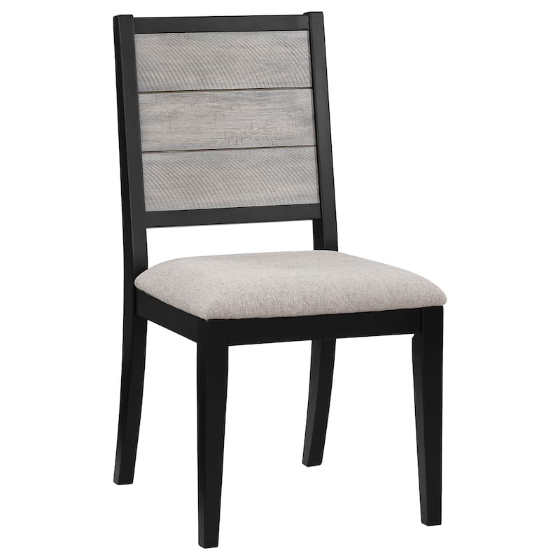 Elodie Grey and Black Wood Dining Side Chair (Set of 2)