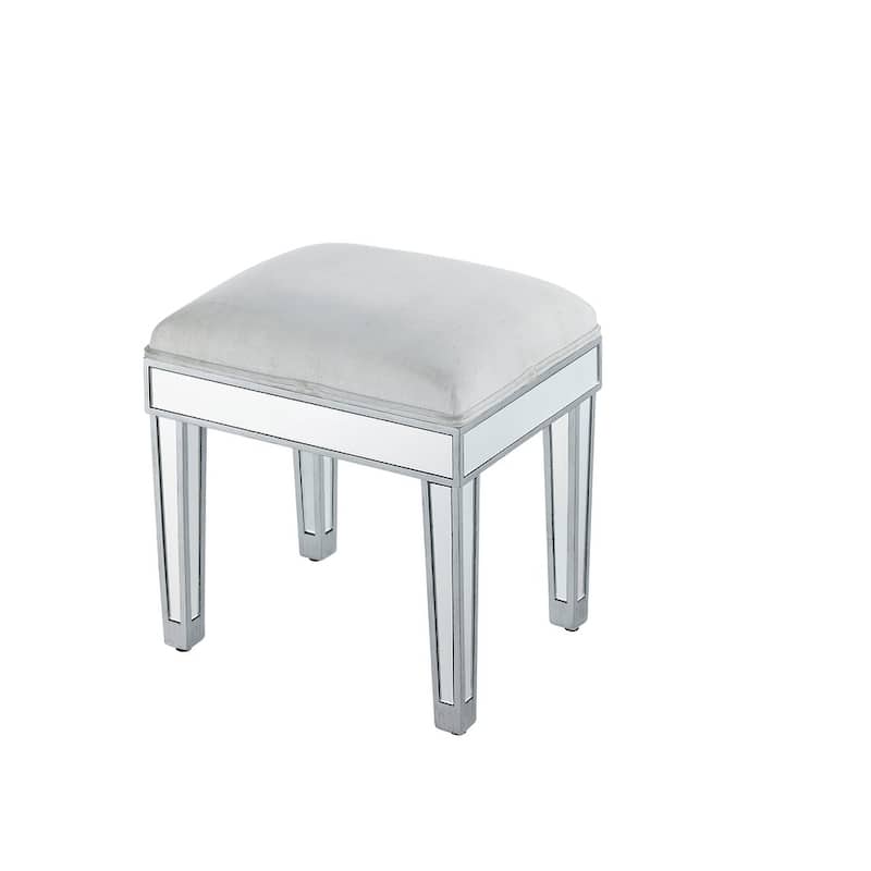 Dressing stool 18"Wx 14"D x 18"H in antique silver paint