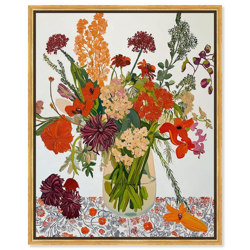 Abundant Blossom Canvas by Art Remedy - 36" x 45" - Gold