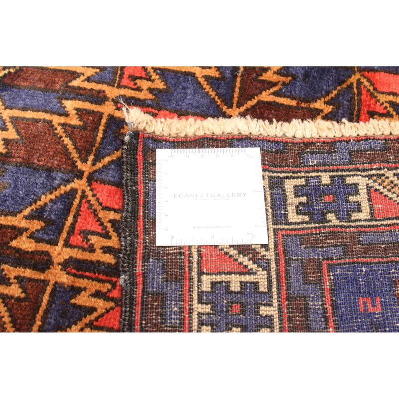 ECARPETGALLERY Hand-knotted Teimani Dark Navy Wool Rug - 2'11 x 4'0