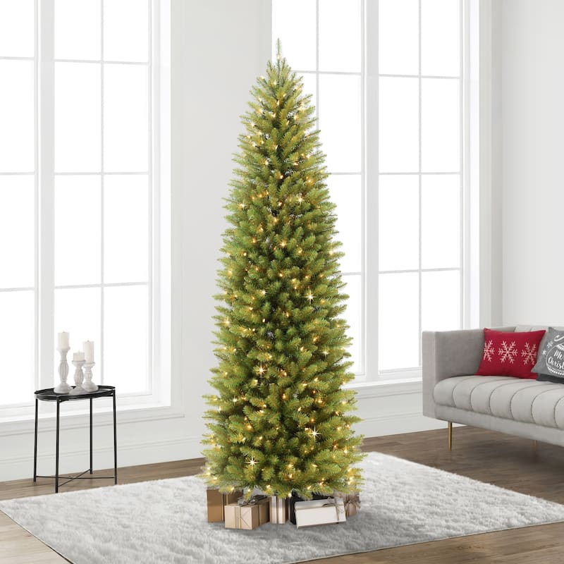 Puleo International 6.5 ft. Pre-lit Fraser Fir Pencil Artificial Christmas Tree