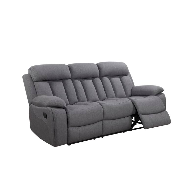 Abbyson Living Fletcher 2PC Fabric Reclining Sofa & Loveseat, Gray