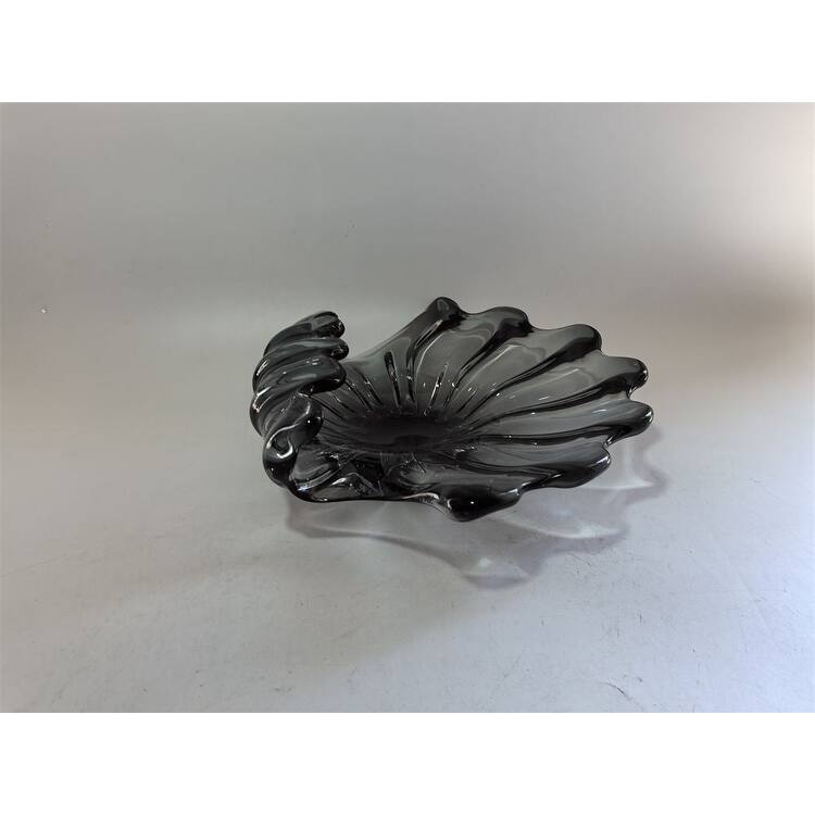 Modern Sculptural Glass Centerpiece Bowl Decorative Accent 14"x10"