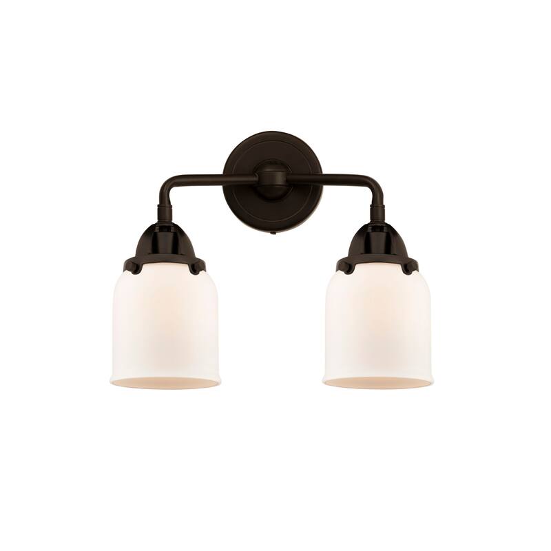 Innovations Lighting 288-2W-12-13 Bell Vanity Bell 2 Light 13" Wide - Oil Rubbed Bronze / Matte White