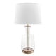 preview thumbnail 2 of 2, nuLOOM 24" Emma Clear Glass Cotton Shade Gold Table Lamp - 15"W x 15"D x 24"H