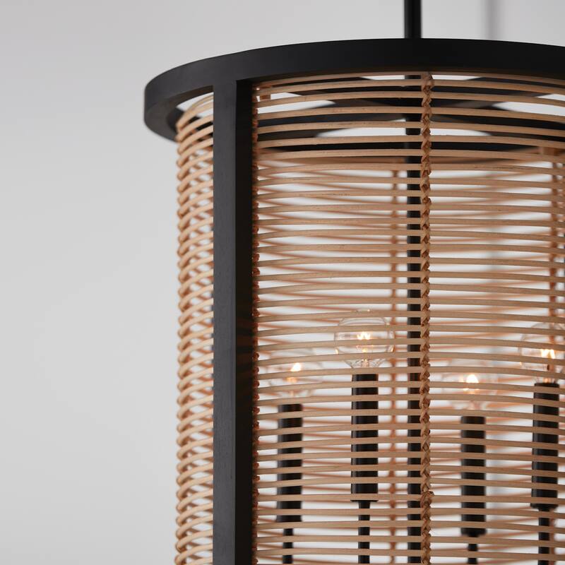 Rico 4-light Flat Black Foyer Pendant