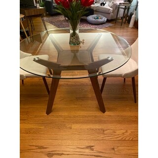 Carson Carrington Videbaek Walnut Dining Table Base - 30.25" x 28.75" x 30.25"