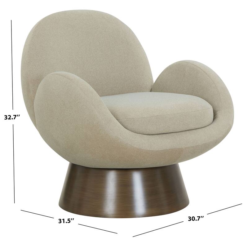 SAFAVIEH Couture Paolini Metal Base Accent Chair - 31"W x 32"D x 33"H