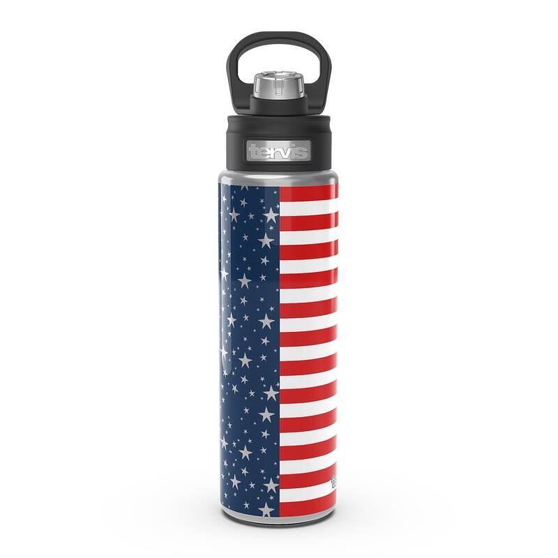 Tervis Americana Stars and Stripes Triple Walled Insulated Travel Tumbler, Stainless Steel - 24oz Wide Mouth Bottle - 24oz Wide Mouth Bottle