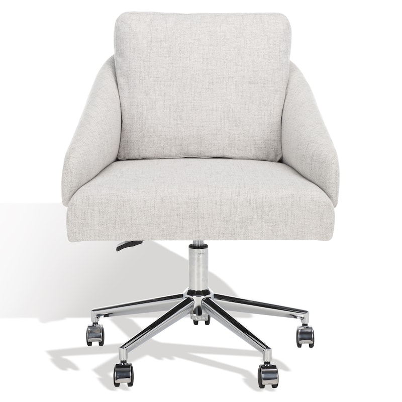 SAFAVIEH Couture Anni Adjustable Desk Chair - 25 In W x 26 In D x 32-37 In H - 25Wx26Dx37H - Light Grey/Silver