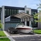 preview thumbnail 49 of 81, Heavy-Duty Metal Carport with Upgraded Galvanized Steel Roof – Ideal Shelter for Cars, Boats, and Tractors