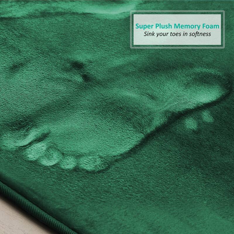 Clara Clark Ultra Soft Plush Bathroom Rug - Non-Slip, Velvet, Memory Foam Bath Mat - Set of 2