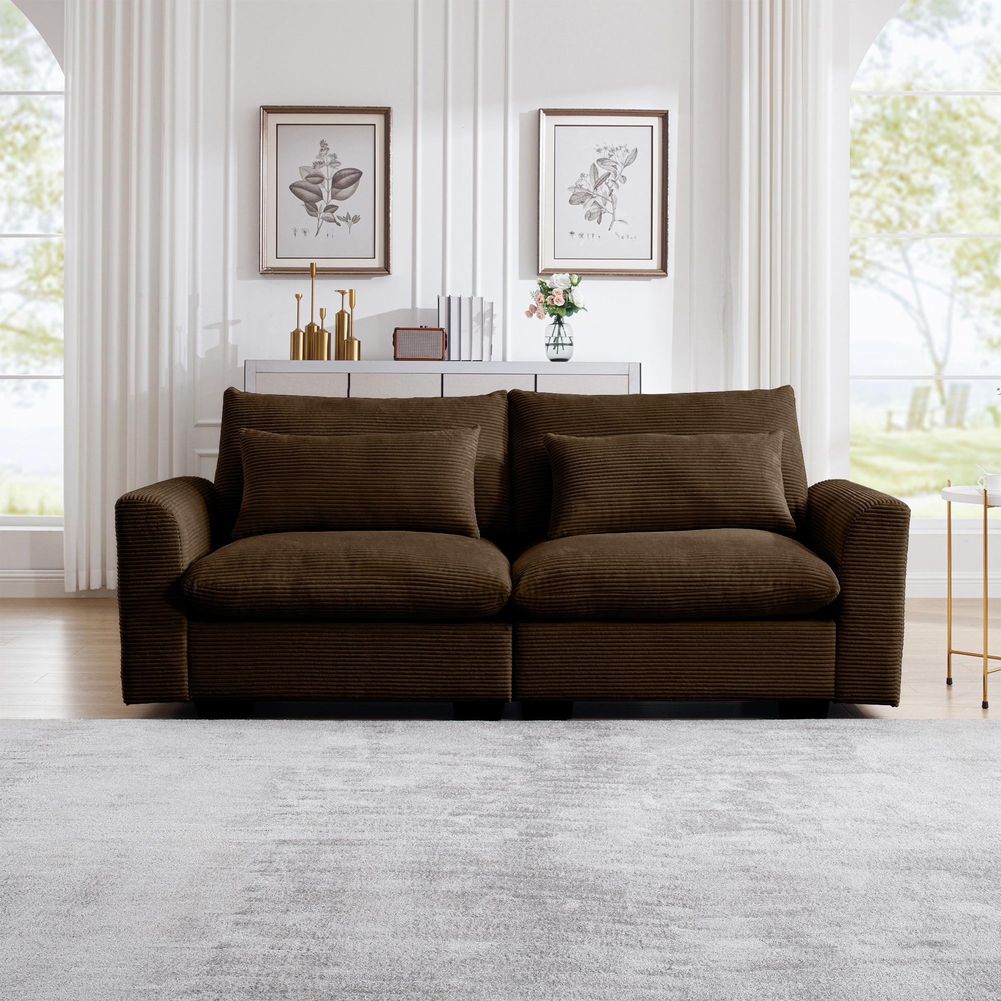 GDFStudio - Windsor Corduroy 2 Seater Sofa with Armrests - On Sale