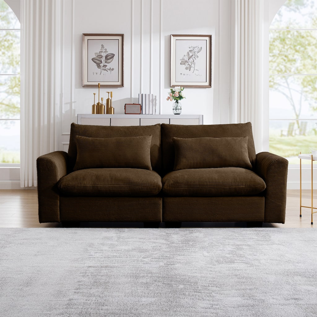 GDFStudio - Windsor Corduroy 2 Seater Sofa with Armrests