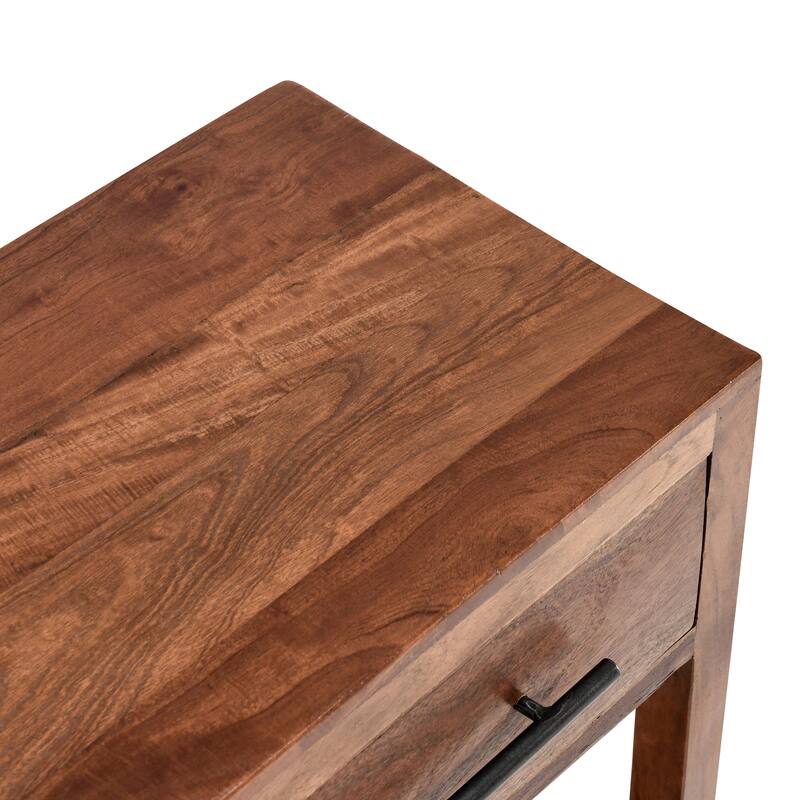 Wren One-Drawer End Table in Natural Brown by Kosas Home - 22Wx13Dx24H