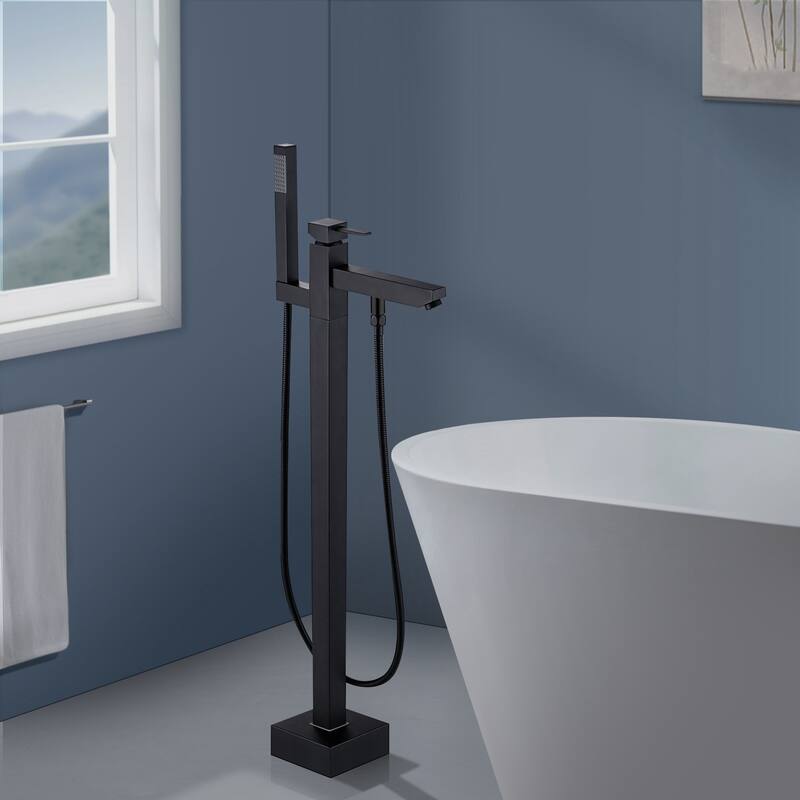 Topcraft Floor Mounted Bathtub Filler with Handheld Showerhead