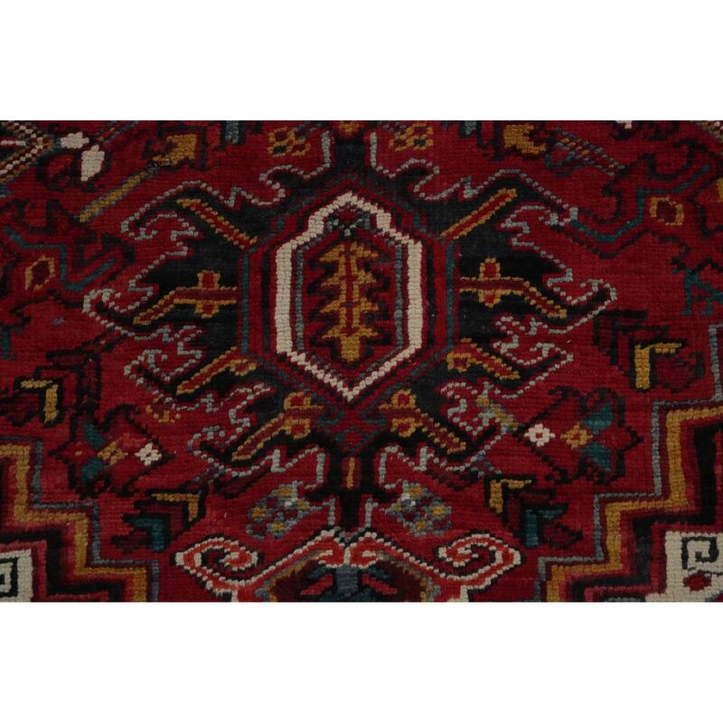 Hand Knotted Oriental 100% Wool Carpet Traditional Medallion Red Heriz Area Rug - 10' 6'' X 7' 10''