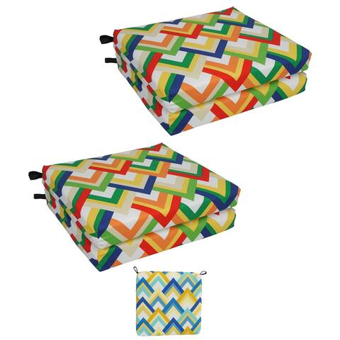 20-inch by 19-inch Patterned Outdoor Chair Cushions (Set of 4)