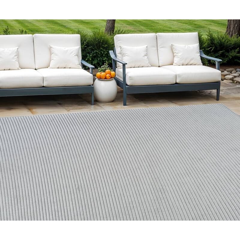 Tasi Stripe Weather Resistant Current & Stylish Outdoor Rug