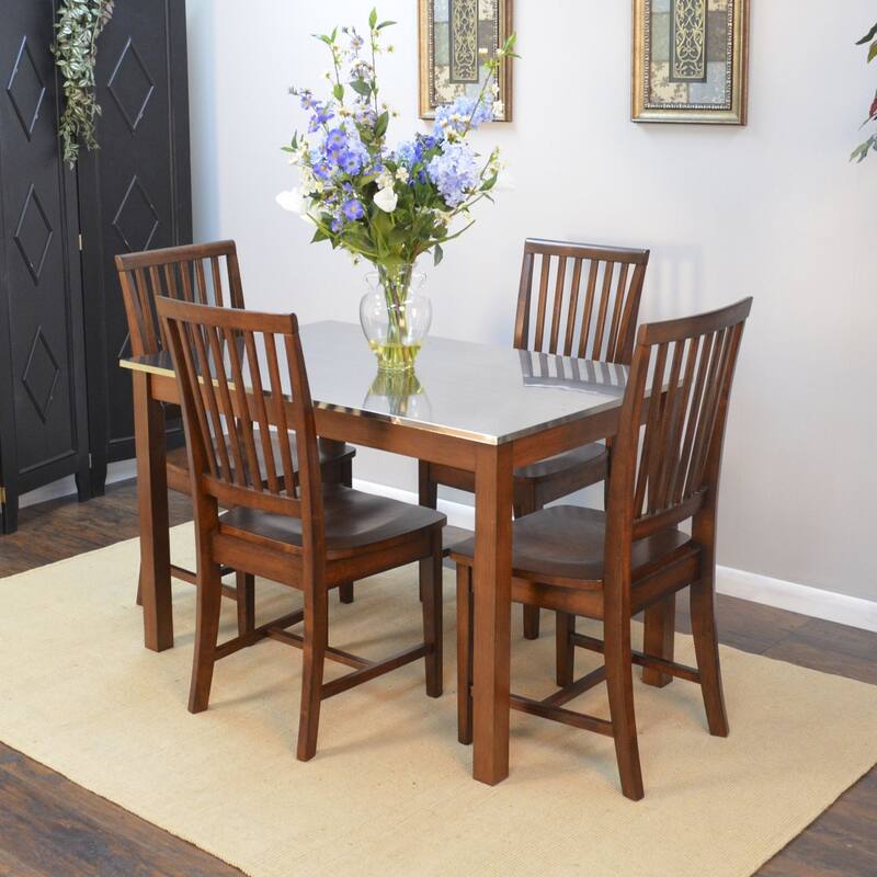 Hand Finished Solid Dining Chair - 39" - Chestnut Brown