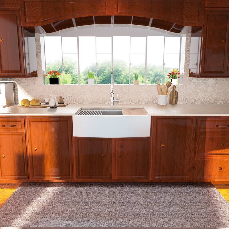 Lordear 33/30/36 inch Farmhouse Kitchen Sink Workstation Single Bowl Stainless Steel Sink Basin