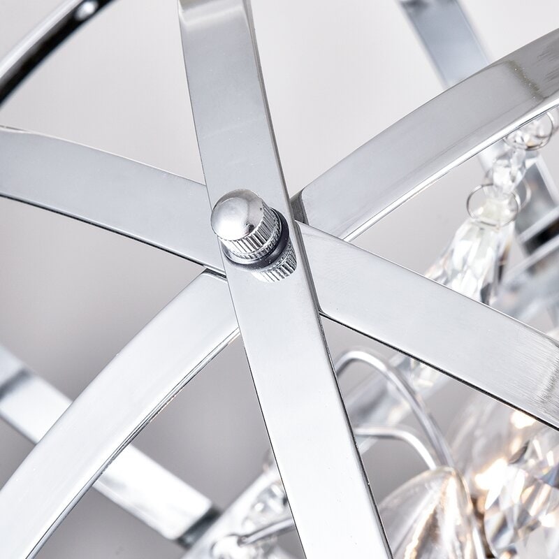 Maxax 4-Light Unique/Statement Globe Chandelier with Crystal-image