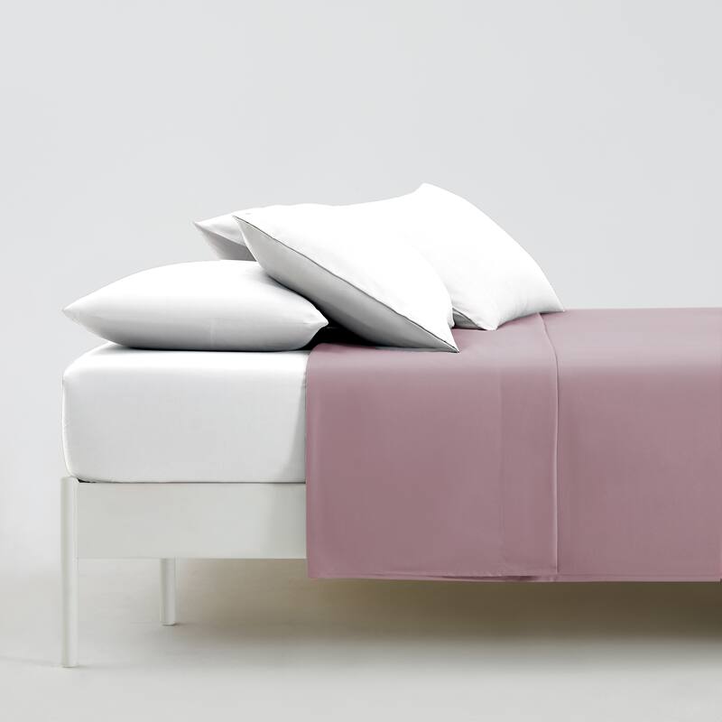 Vilano Oversized Flat Bed Sheet , 2 pack, Flat Sheet Only, Bed Sheet Separates - Twin XL - Lavender