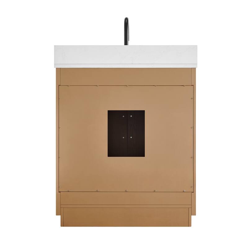 Altair Gavino Bath Vanity with Grain White Composite Stone Top, no Mirror