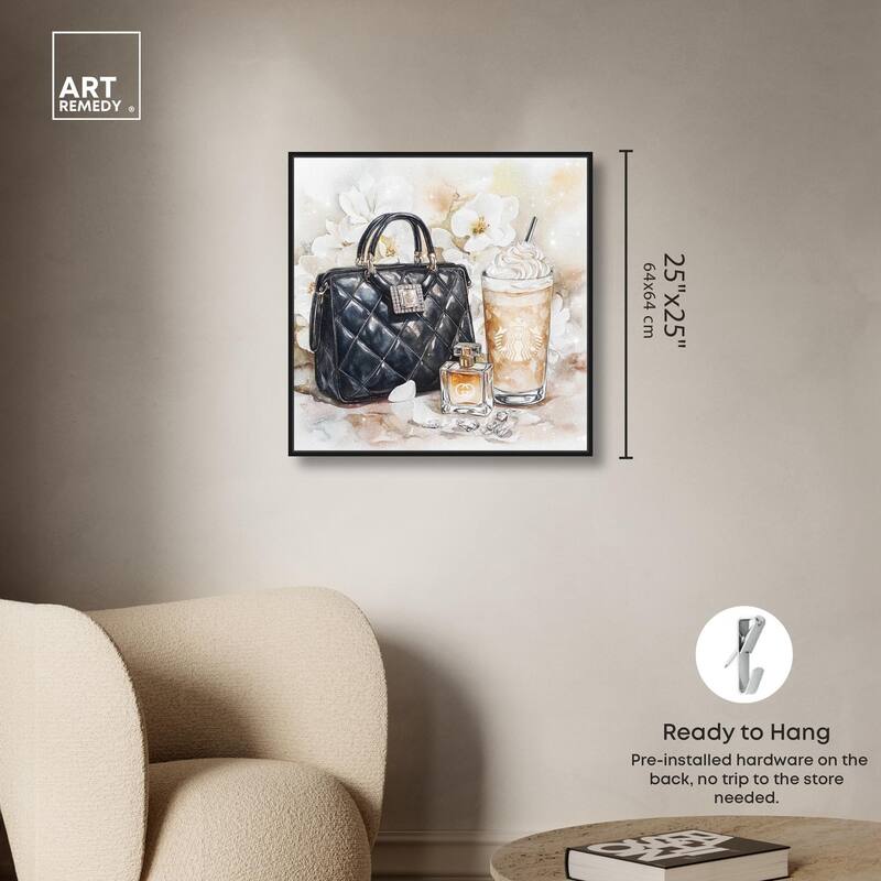 Trinkets and White Floral Canvas by Art Remedy