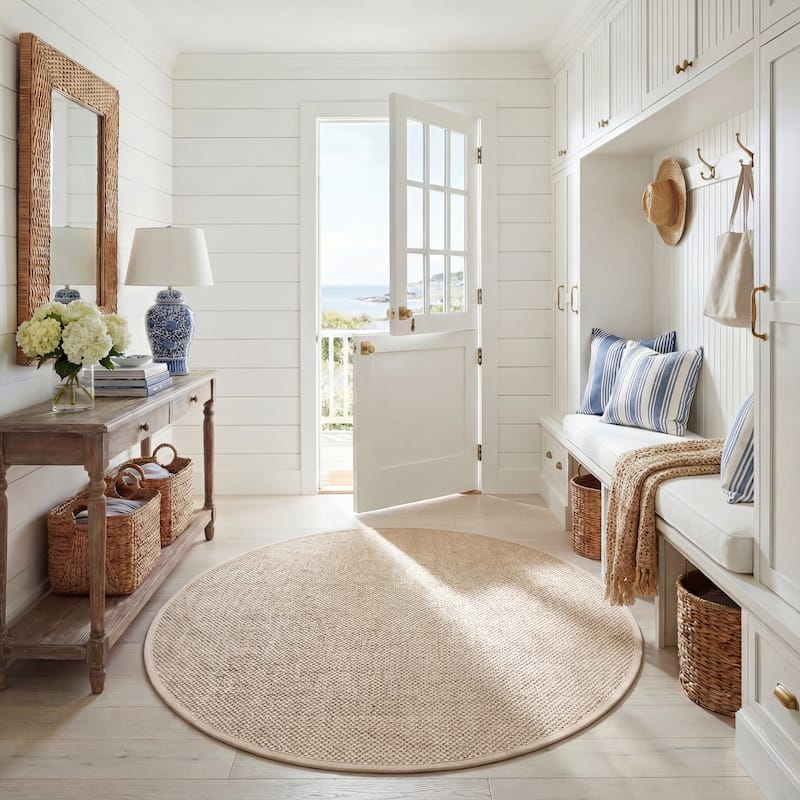 SAFAVIEH Natural Fiber Lorine Casual Border Sisal Rug