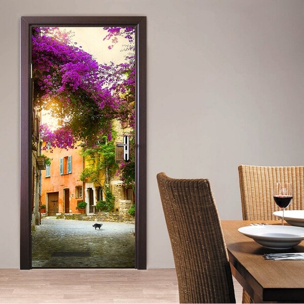 Shop Walplus Spring Garden Peel and Stick Door Mural ...