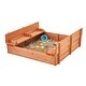 preview thumbnail 5 of 40, Sandbox with Cover for Outdoor Backyard, Beach, Park, Gift for Boys Girls Ages 3-12 52.4 x 47.2 x 16.9 in