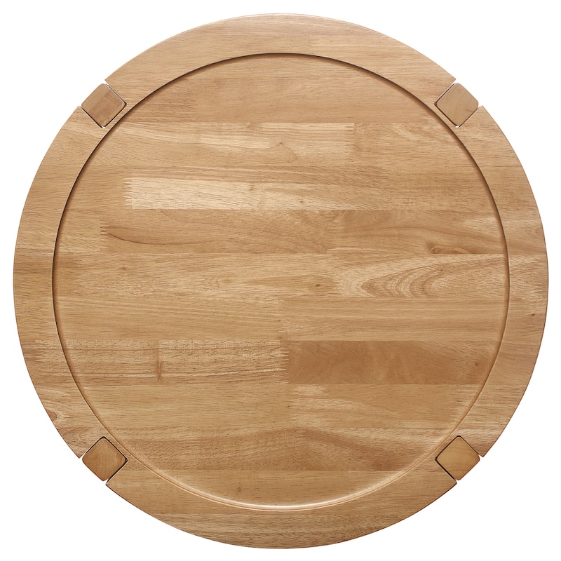Camillo Round Solid Wood Side End Table Maple Brown