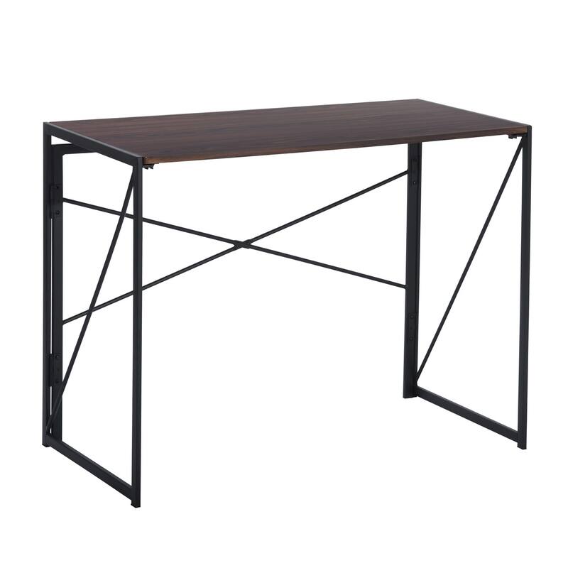 HomyLin 39" Simple Folding Study Writing Desk, No Assembly Required - Black