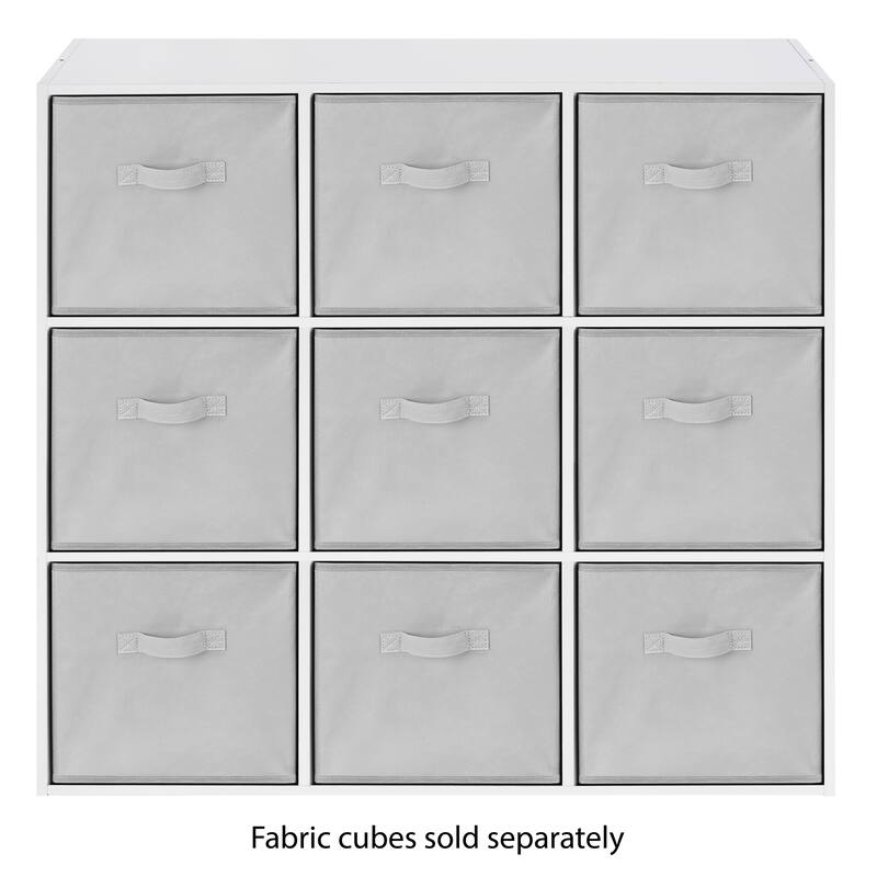 Whitmor 9 Cube Wood Storage Organizer - White