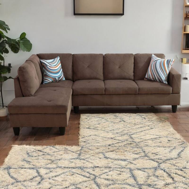 KISRAIS 97" Wide 2-Piece Upholstered Sectional Sofa Set for Small Space