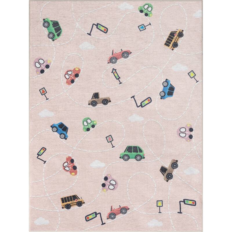 Well Woven Kids Rugs Traffic Modern Machine Washable Area Rug