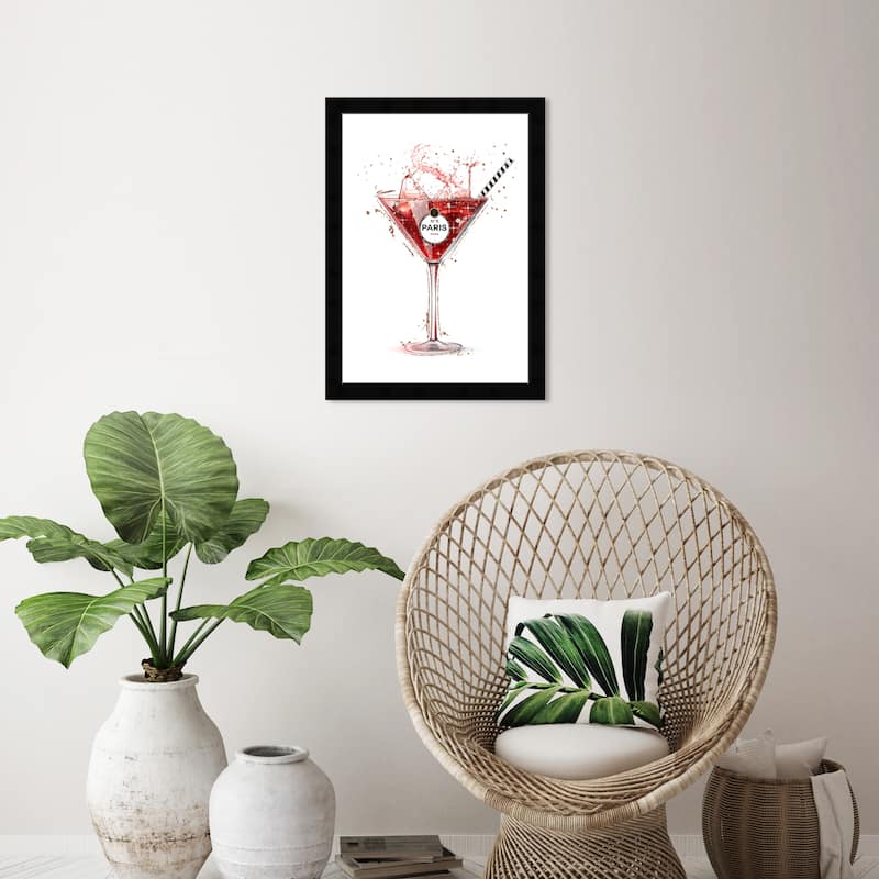 Wynwood Studio Prints Drinks and Spirits A Parisian Toast White and Glam Wall Art Canvas Print - Black